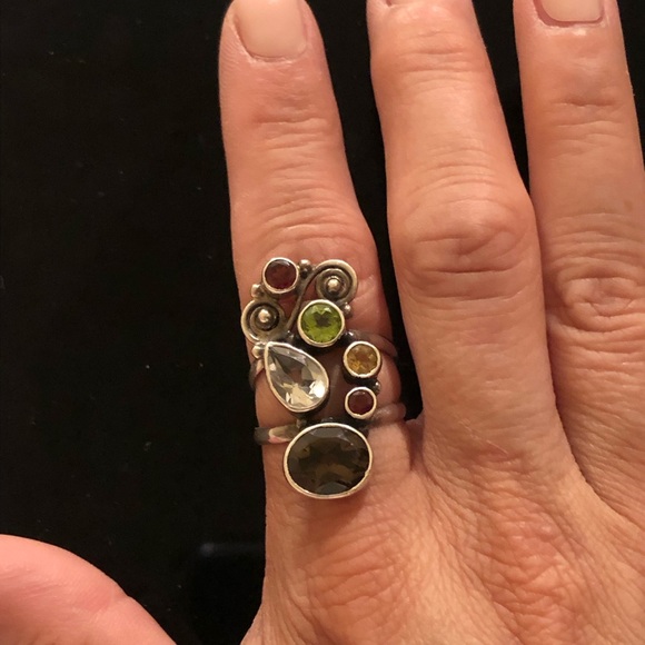 MULTICOLORED Fine Gemstone Ring - Picture 5 of 9